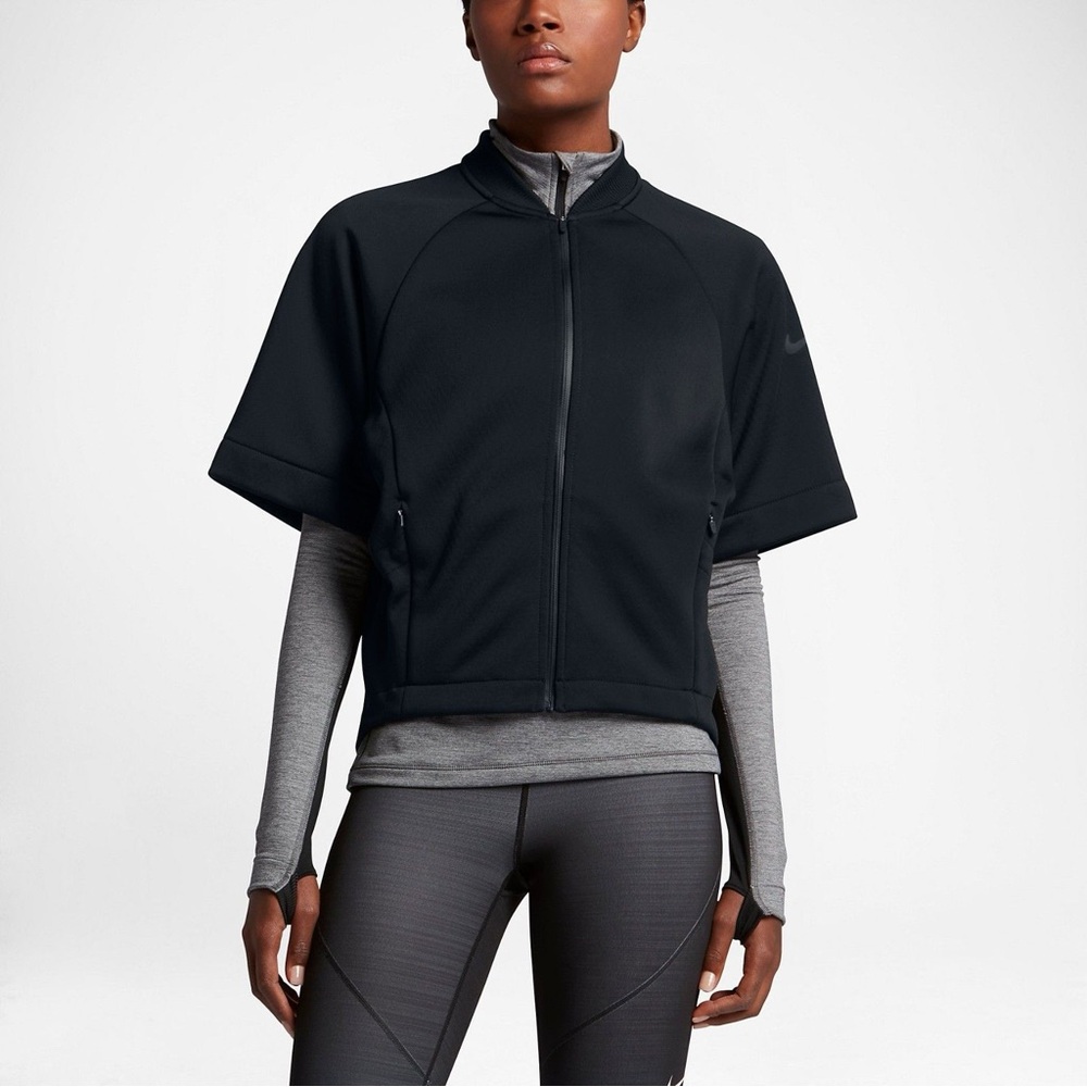 💚Nike Black Short Sleeve Zip-Up Sweatshirt - Picture 10 of 12